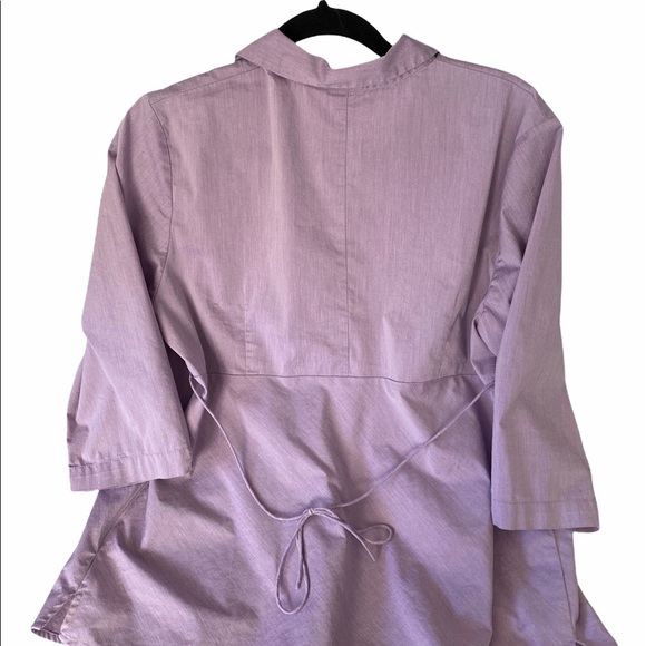 Duo Maternity Stretch Top Blouse Large Lavender Office Casual - Picture 5 of 9